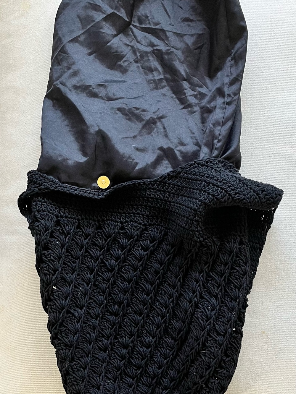 Black Crochet Hobo Bag - Bag Etc. By Rico - Picture 5 of 5